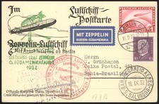 Germany 1932 Graf Zeppelin 6th SAF Mi275 DELAG Cover Berlin Connect Siege 113834