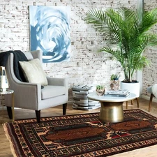 Hand Knotted Rug Traditional Rug Geometric Oriental Rug Area Rug 2'8x4'5  R22873