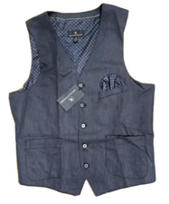 $ 125 HART SCHAFFNER MARX MEN’S Dots Suit VEST Navy size L