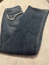 Cache Contour Collection Bootcut Jeans With Embroidery Detail. Size 6