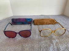 2 Pair Vintage Women's RX Glasses Sterling Optical Frame Israel Rainbow Sunglass
