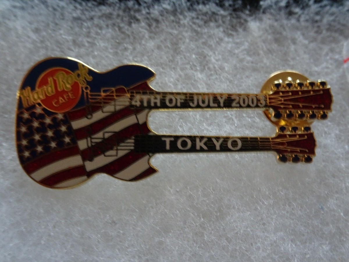 Hard Rock Cafe pin Tokyo 4th of July 2003 Blue Gibson EDS-1275