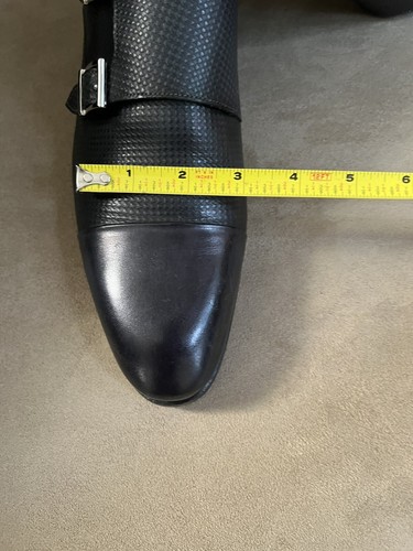 Santoni Double Monk Strap Mens Black Leather Buckles Italy 11652 45 F 8.5 READ - Picture 6 of 12