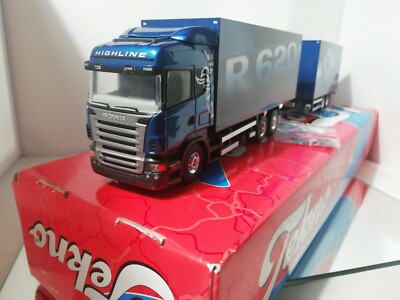 TEKNO HOLLAND SCANIA R620 V8 HIGHLINE TRUCK TRAILER IN BLUE 1:50