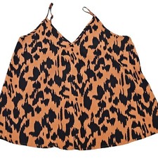 Shien Animal Print V Neck Camisole Adjustable Straps Size Medium