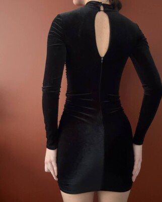 bershka black velvet dress Secondhand asos Dresses