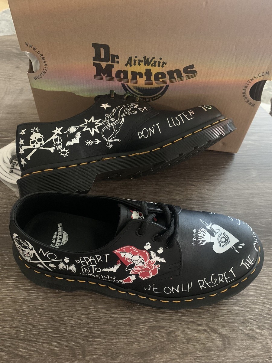NIB Dr. Martens 1461 Rebel Custom Chaos Print Leather Oxford Shoes 
