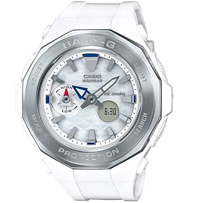 Casio Baby G BGA 225 7A White Silver Women s 200m Analog Digital Sports Watch