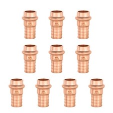 10 PCS EFIELD 1/2" Press X 3/4" PEX Crimp Coupling Copper Fittings, Lead Free