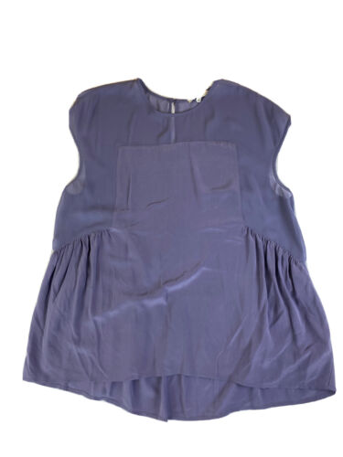 Madewell Damen halbtransparente lila ärmellose Bluse Top Größe Large L - Bild 1 von 10