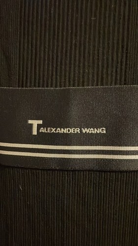 Alexander Wang T schwarzes Kleid kleiner gerippter Ausschnitt Neu mit Etikett - Bild 3 von 9