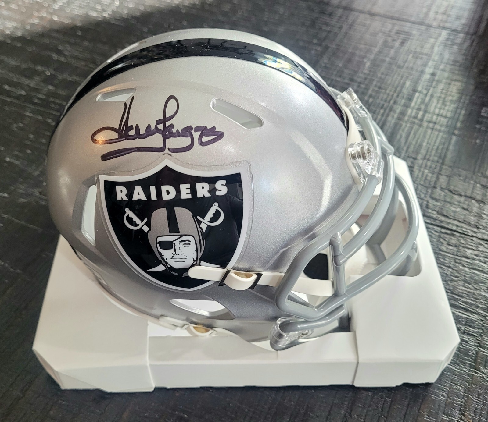 Howie Long Autographed Signed Oakland Raiders Raiders Speed Mini Helmet, (BGS) Beckett Certified 