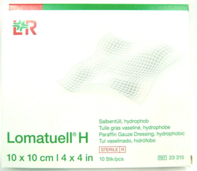 10x Salbentüll Lomatuell H STERIL 10x10 cm nicht wundhaftend hydroph. REF 23315