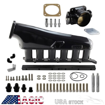 For Toyota Supra Chaser 2JZ-GE Intake Manifold Kit Throttle Body 90mm Fuel Rail 