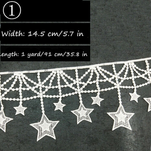 Embroidered Trim Lace Edge Ribbon Applique Sewing DIY Dress Turban Curtain Decor - Picture 11 of 15