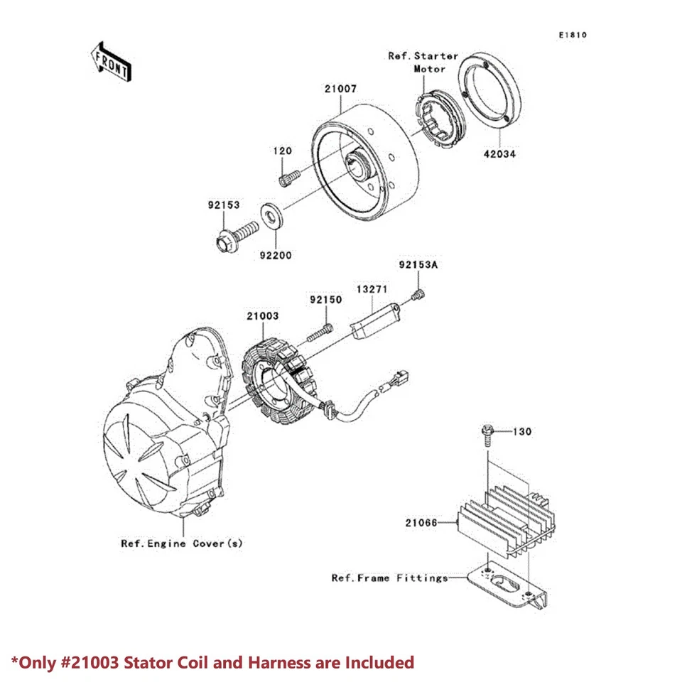 Estator magnético eMUSA OE + rectificador de voltaje + conjunto de juntas. 06-11 Ninja 650/Versys/ER Foto 2 de 4