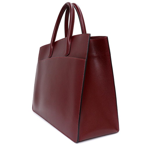HERMES White Bus Large Model Handbag Couchevel Calfskin, Rouge Ash - Picture 5 of 13