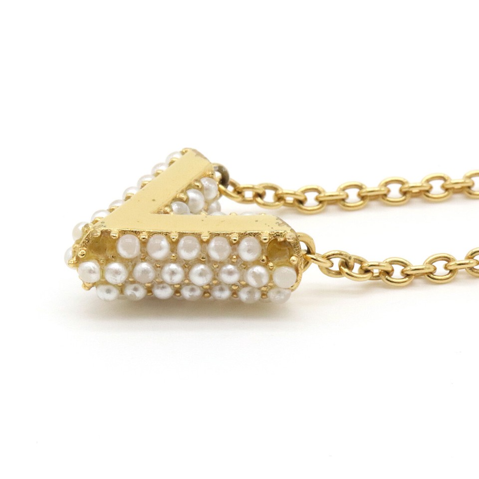 LOUIS VUITTON Collier Essential V Pearl Necklace Pendant GP 240724N eBay