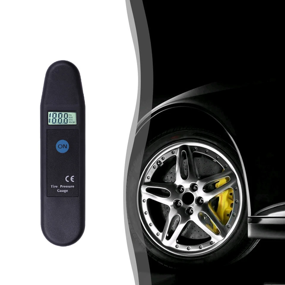 Medidor digital de presión de aire para neumáticos de coche moto PSI con accesorios de pantalla LCD Foto 3 de 4