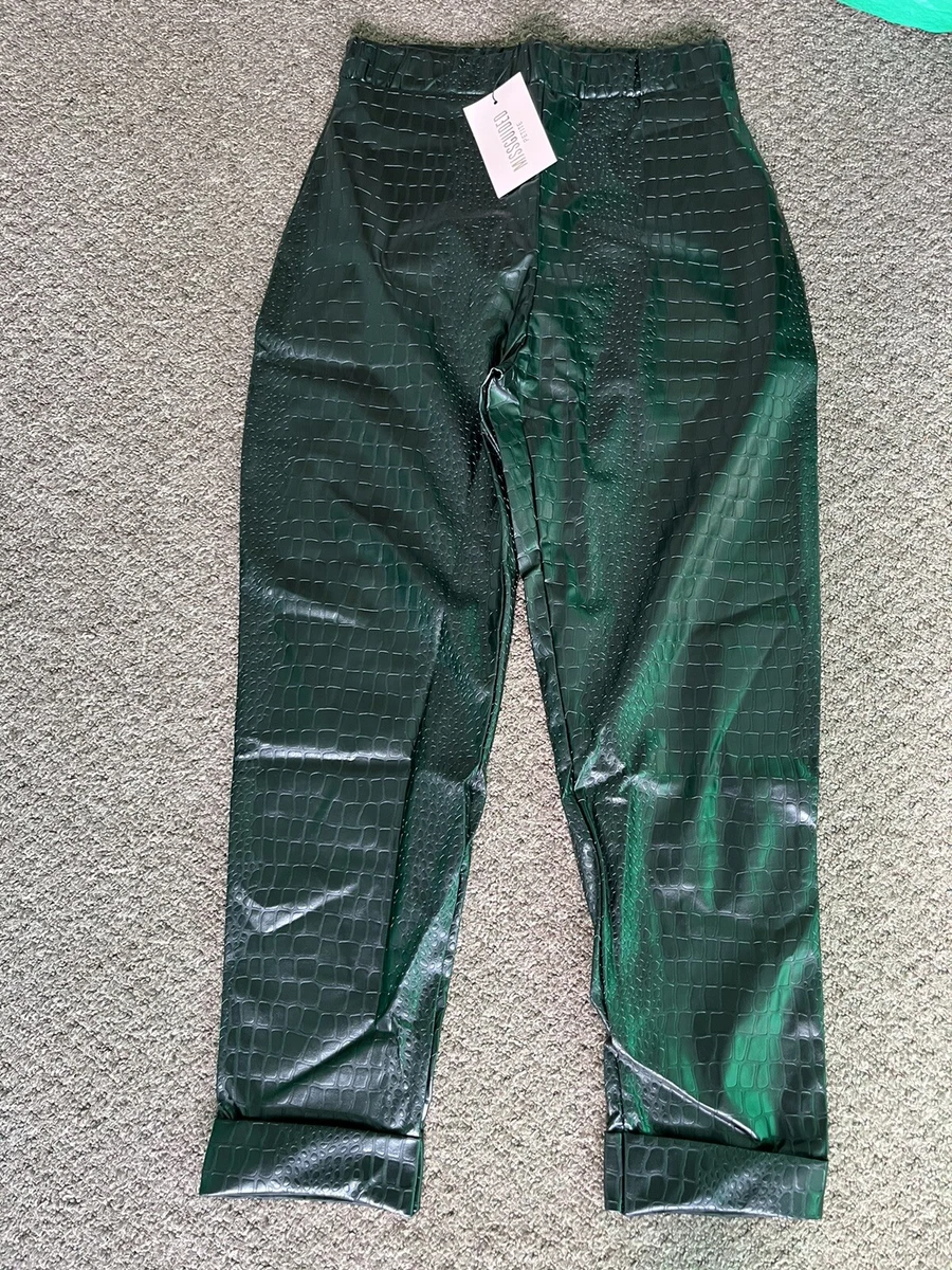 Missguided croc trousers sales