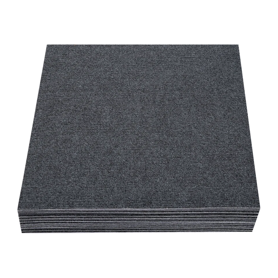 Alfombra Cuadrada Alfombra Suelo Alfombra Tipo Adsorción Alfombra Autoadhesiva 20 Piezas Gris Foto 3 de 4