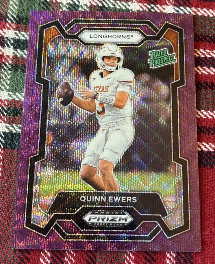 2024 Prizm Draft Picks - Rated Prospect Purple Wave Prizm #191 Quinn Ewers