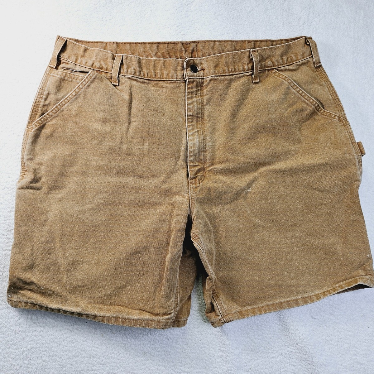 Carhartt Mens 42 B25 BRN Canvas Carpenter Shorts Brown Workwear Cotton
