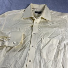 Eton Shirt Mens 16 41 L Contemporary Yellow Button Up Cotton Long Sleeve