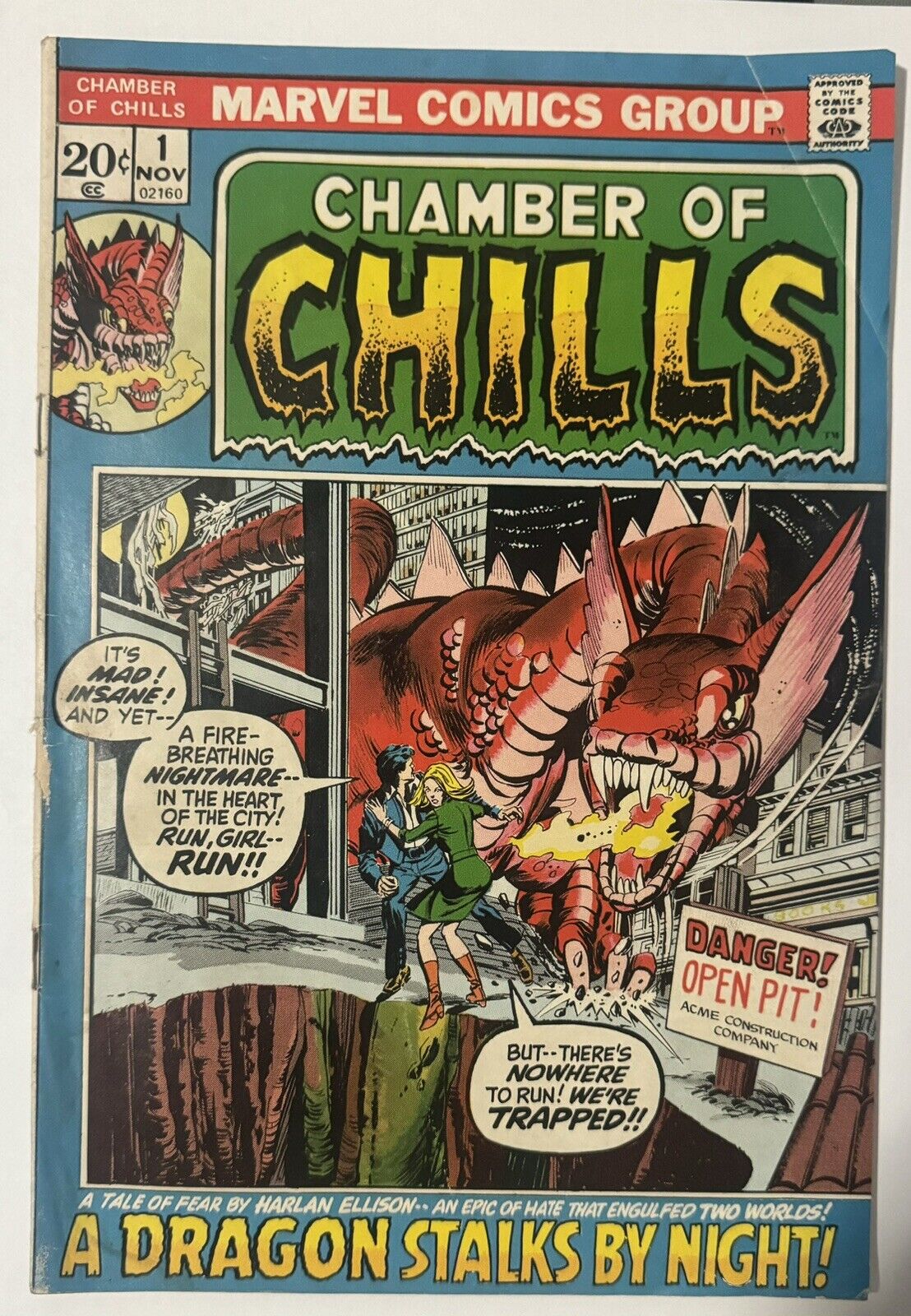 CHAMBER OF CHILLS #1 (Nov 1972, Marvel)  GIL KANE COVER