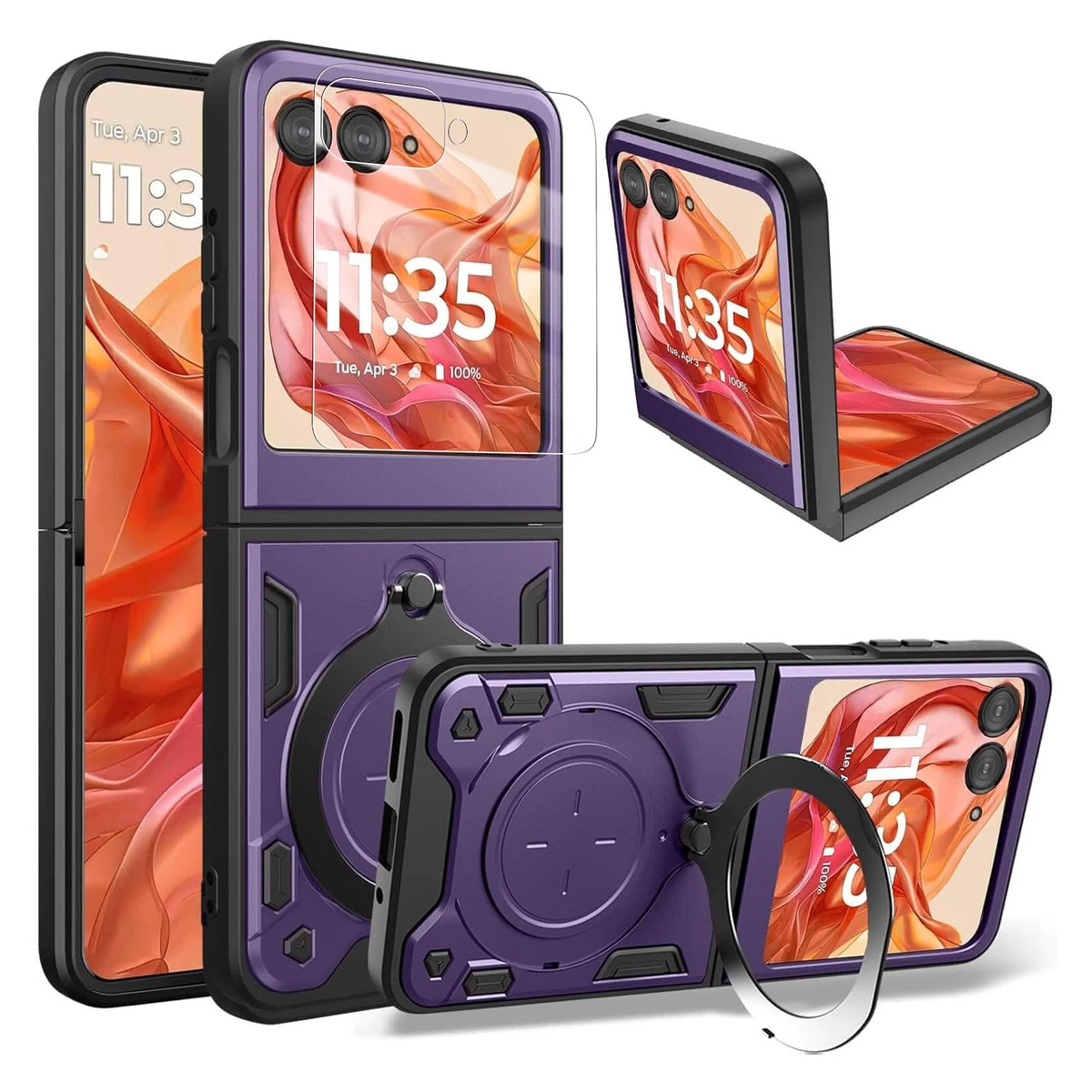 Funda Estuche Cuero Genuino Para Motorola Razr Negro Razr 50 | Envío Gratis