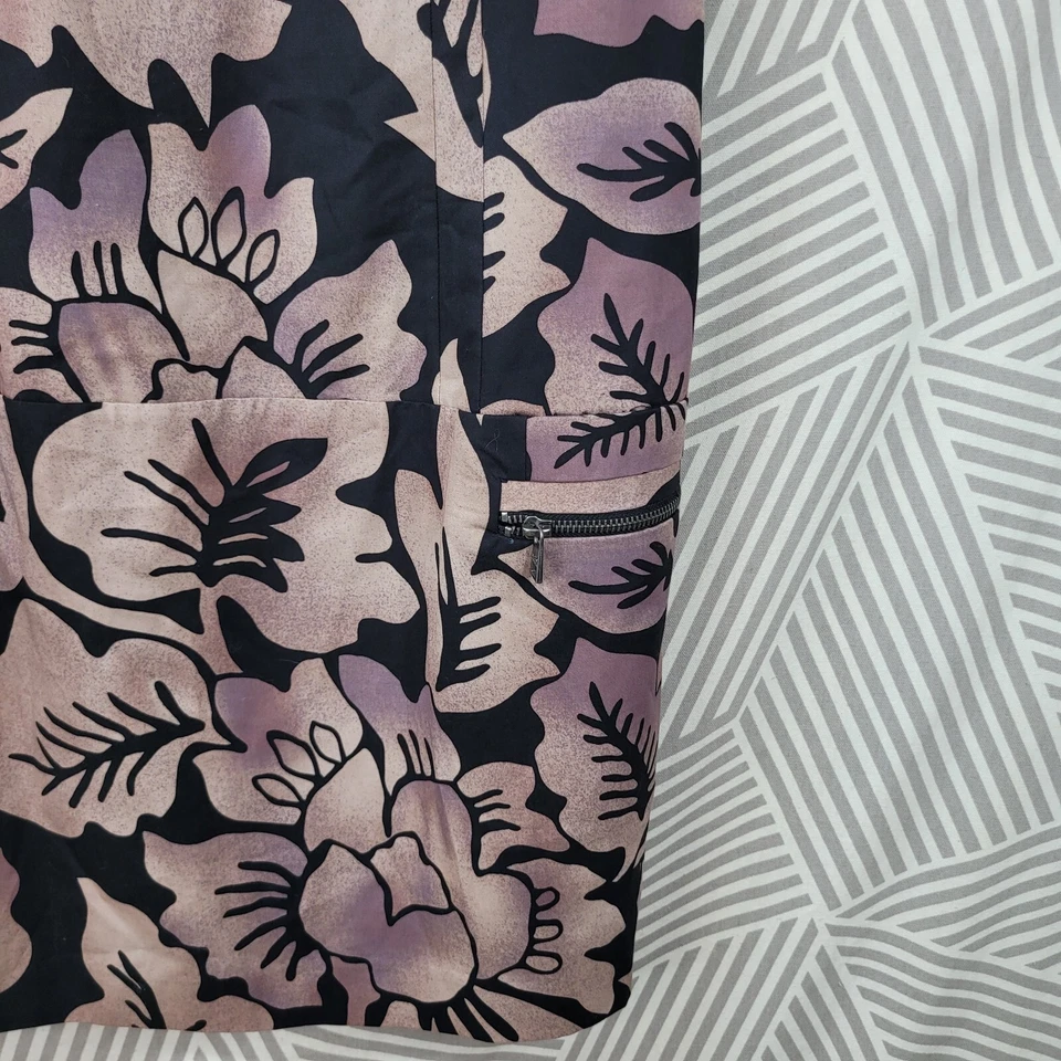 Vestido Marc New York Talla 14 Vaina Noche Clásico Carrera Floral Marrón Negro Foto 4 de 4