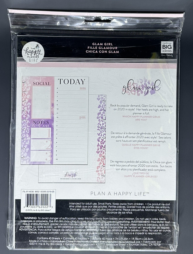 Happy Planner GLAM GIRL classic filler paper eBay