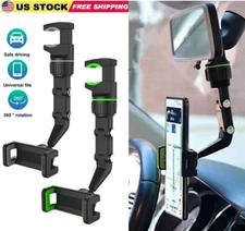 Universal 360 Rotation Car Rear View Mirror Mount Stand GPS Cell Phone Holder US