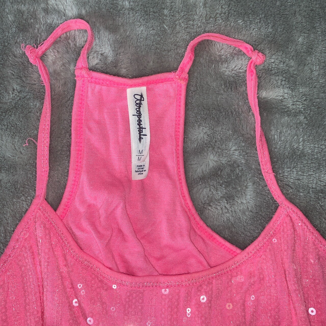 Size Medium Aeropostale Solid Pink Fully Sequined… - image 4