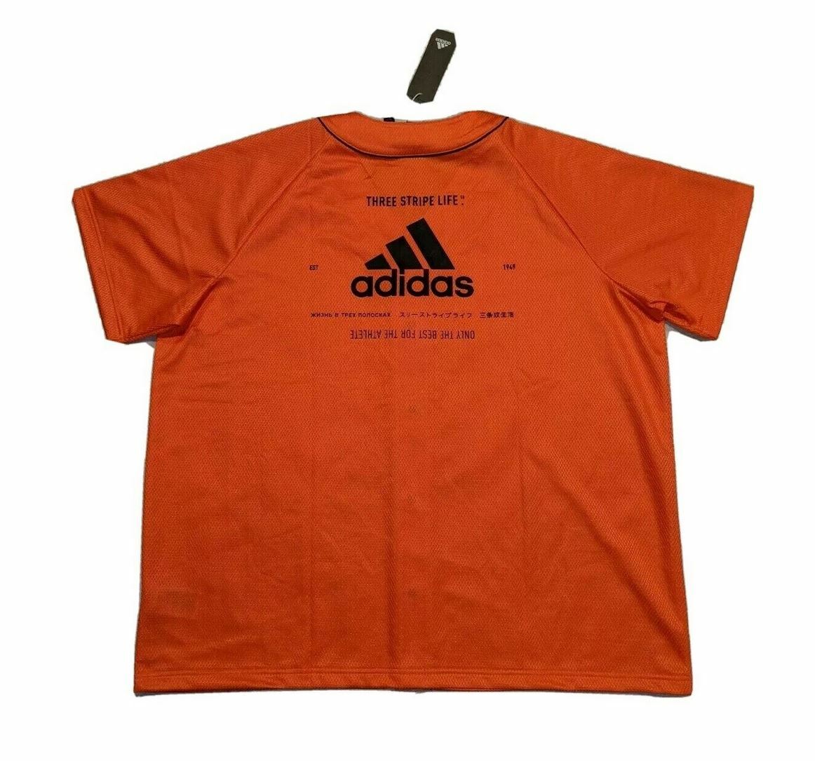 Adidas Men's Sport Street Jersey Orange EI6607 Size L NEW with tag