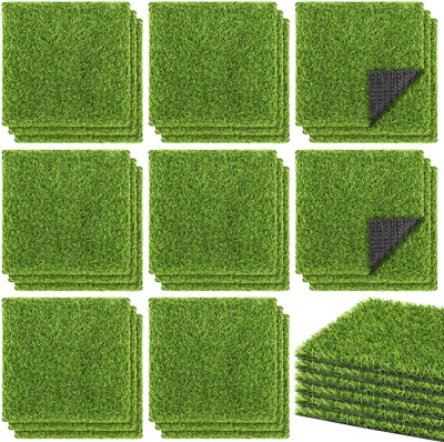 30 Pack 12x12 Inch Artificial Grass Mats for Indoor/Outdoor Decor & Crafts
