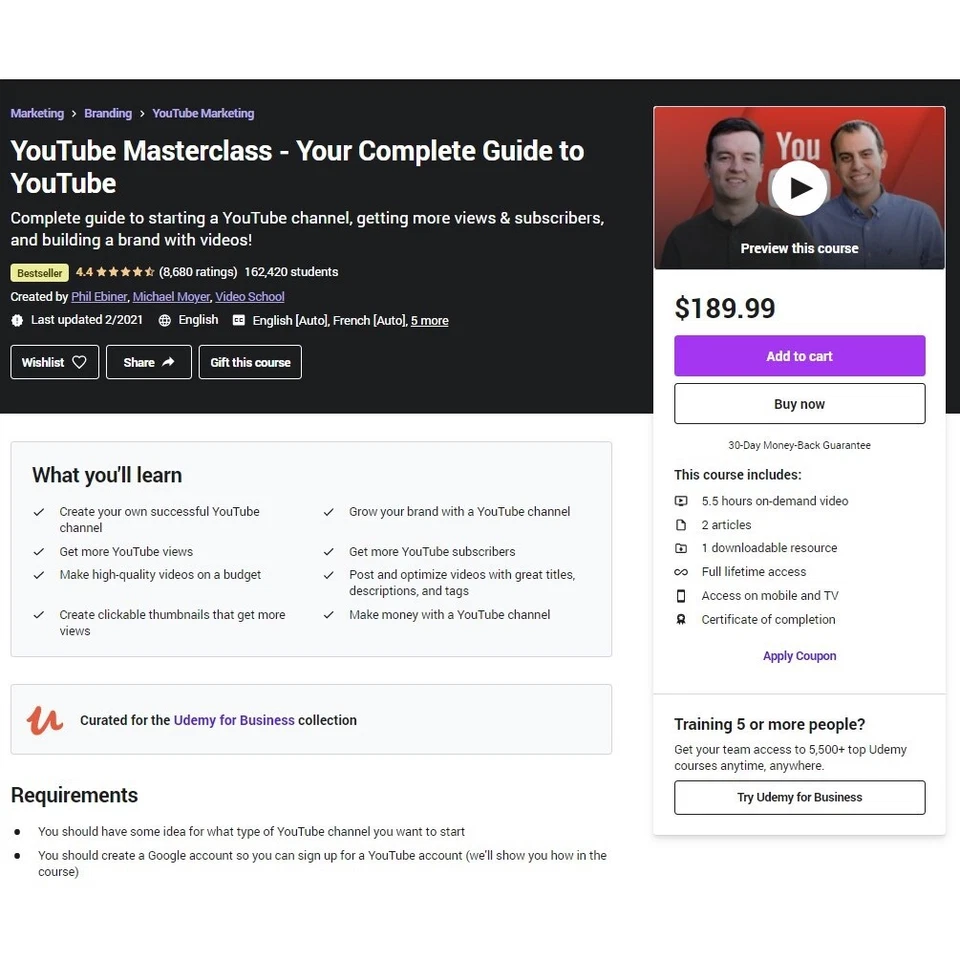 [ONLINE COURSE] Udemy - YouTube Masterclass - Your Complete Guide to YouTube - Image 2 of 2