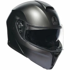 AGV Streetmodular Modular Motorcycle Helmet, Mono Asfalto Matt Grey, Flip Up