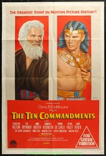 THE TEN COMMANDMENTS MOVIE POSTER 1956 Australian  V..F. 27x40 CHARLTON HESTON