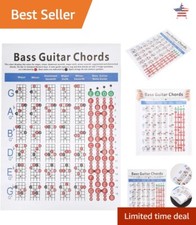 Guitar Chords Chart - 4-String Bass - Beginner Practice - Art Paper Poster