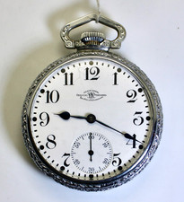 Antique 1919 Ball Official Railroad Standard Pocket Watch Waltham 21J, 16s, Runs