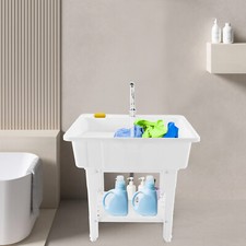 Utility Sink Laundry Tub with Faucet  Basement for Laundry Room Garage or Shop