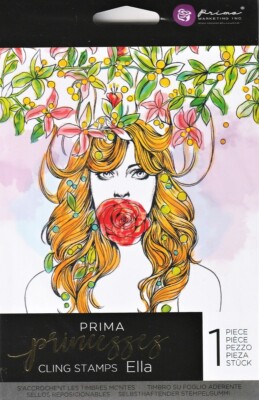 Prima ELLA Princesses Stamp 5X7 Cling Stamps  Mixed Media Coloring 590963