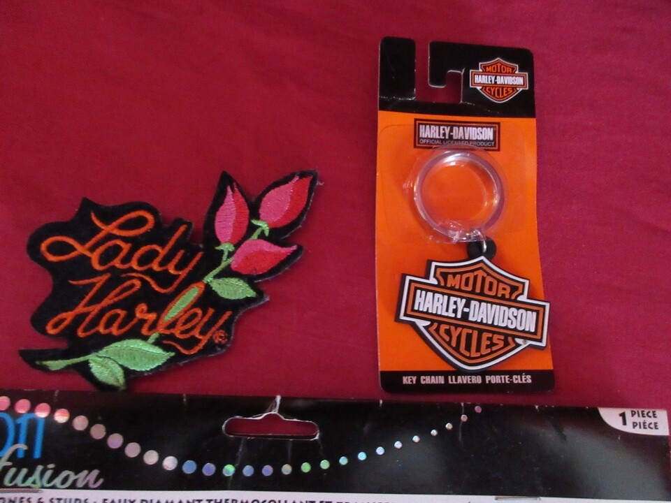 HarleyDavidson Misc LOT Rhinestone Skull Helmet/Shirt Decal, Keychain