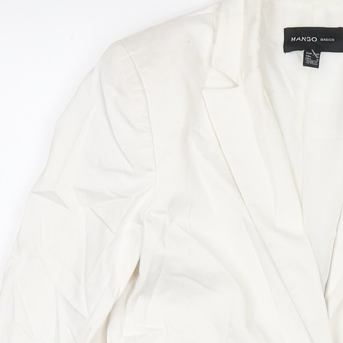 Mango Womens White Jacket Blazer Size 10 Button - Picture 6 of 10