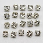 250 Silver Clear Crystal Glass Rose Montees 4mm Sew on Rhinestones Beads