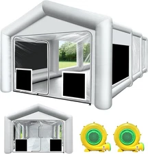Waterproof Inflatable Spray Paint Booth Tent 20x15x10.5ft with 950W+750W Blower