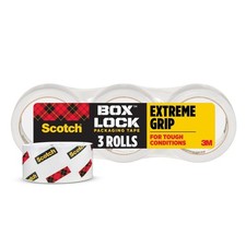 Scotch Box Lock Packing Tape, Clear, Extreme Grip Box Packaging Tape for Ship...