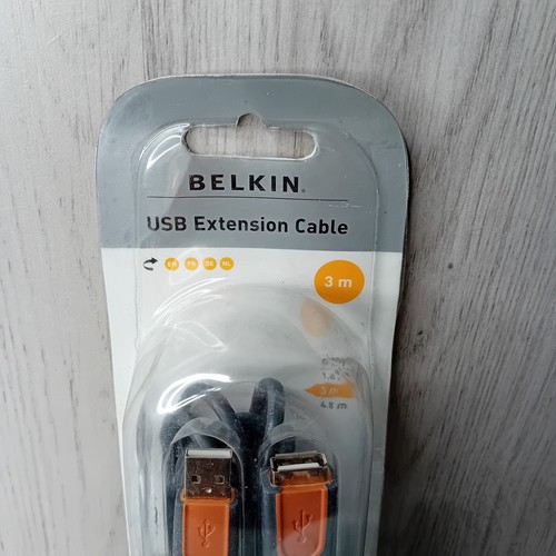 BELKIN USB A EXTENSION CABLE 3M - NEW IN BOX - RARE RETRO - FREE SHIPPING - 第 2/7 張圖片