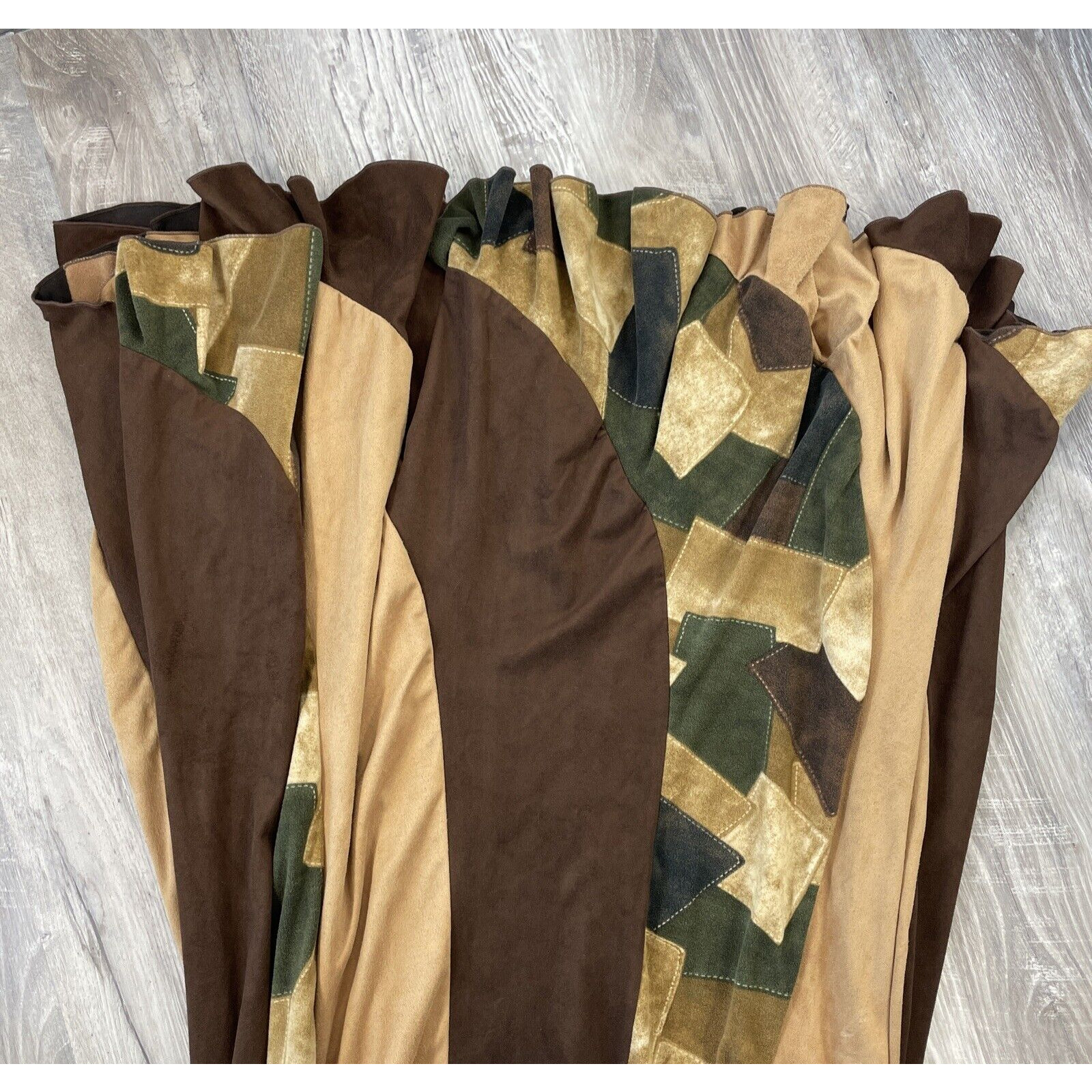 Mondiki Skirt Square Dancing Patchwork Micro Sued… - image 11